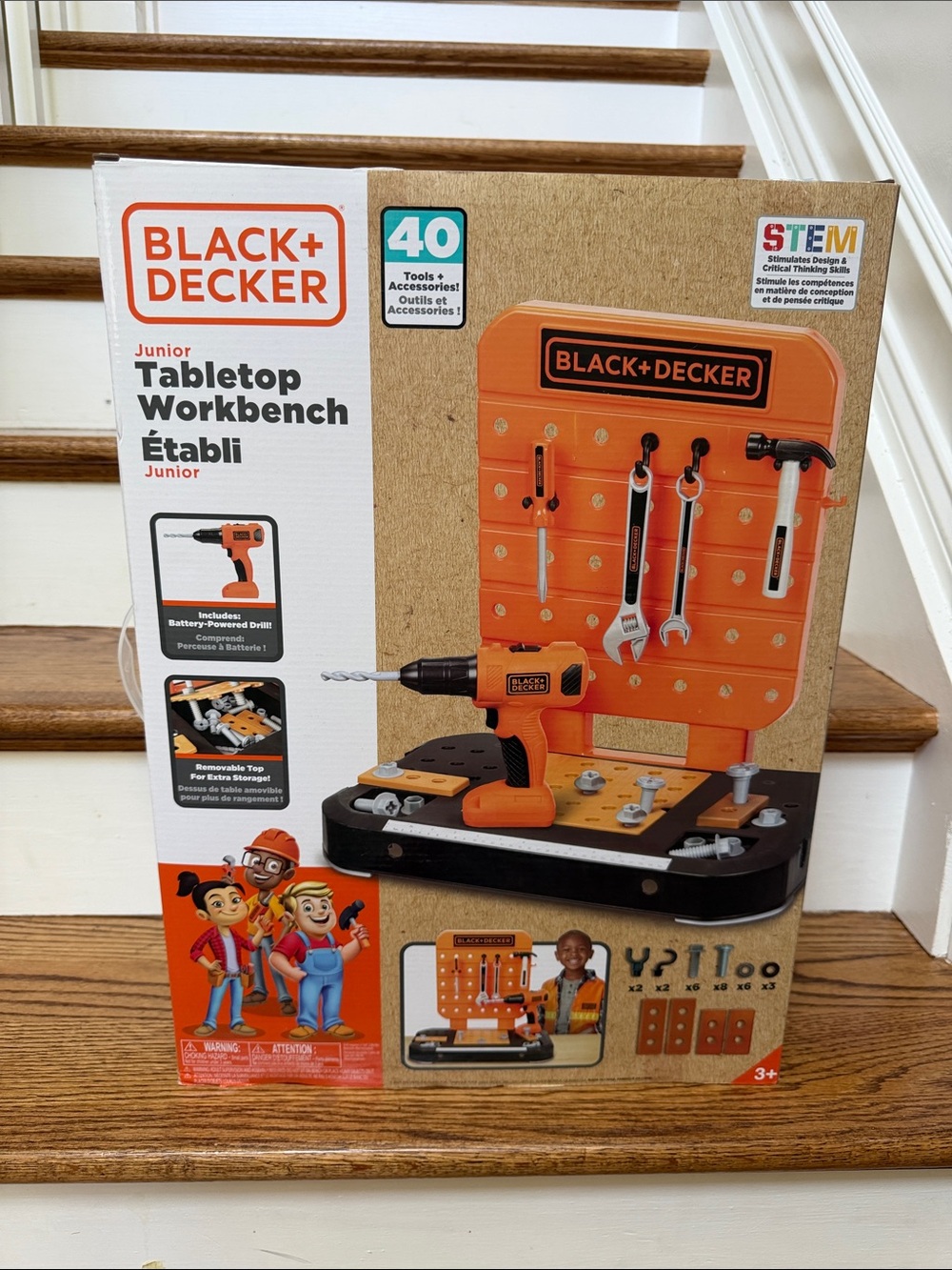 Black & Decker Orange and Black Junior Tabletop Workbench Playset NIB